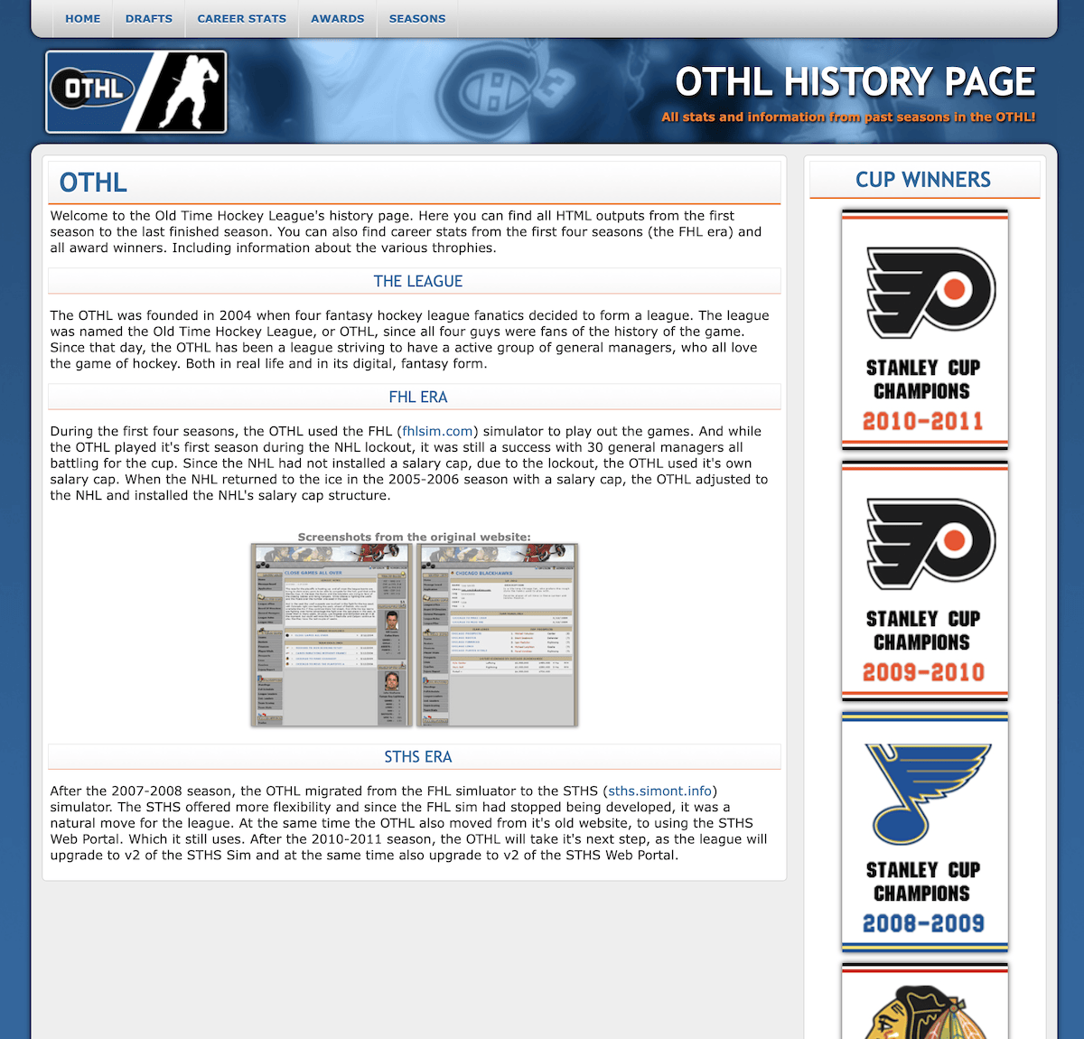 OTHL's old history site