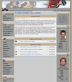 The original OTHL league homepage from the FHL era.
