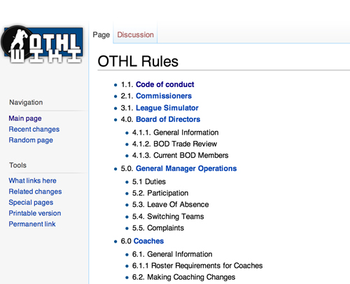 OTHL's old wiki site